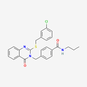 4-((2-((3-chlorobenzyl)thio)-4-oxoquinazolin-3(4H)-yl)methyl)-N-propylbenzamide