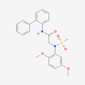 molecular formula C23H24N2O5S B296761 N-[1,1'-biphenyl]-2-yl-2-[2,5-dimethoxy(methylsulfonyl)anilino]acetamide 