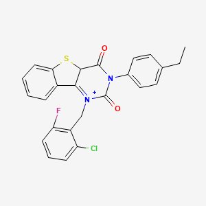 3-[(2-Chloro-6-fluorophenyl)methyl]-5-(4-ethylphenyl)-8-thia-3,5-diazatricyclo[7.4.0.0^{2,7}]trideca-1(9),2(7),10,12-tetraene-4,6-dione