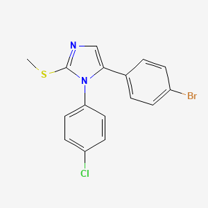 molecular formula C16H12BrClN2S B2967616 5-(4-bromophenyl)-1-(4-chlorophenyl)-2-(methylthio)-1H-imidazole CAS No. 1226441-19-5