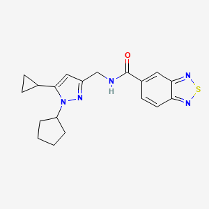 N-((1-cyclopentyl-5-cyclopropyl-1H-pyrazol-3-yl)methyl)benzo[c][1,2,5]thiadiazole-5-carboxamide