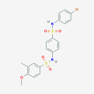 molecular formula C20H19BrN2O5S2 B296762 N-{4-[(4-bromoanilino)sulfonyl]phenyl}-4-methoxy-3-methylbenzenesulfonamide 