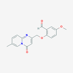 5-Methoxy-2-[(7-methyl-4-oxopyrido[1,2-a]pyrimidin-2-yl)methoxy]benzaldehyde