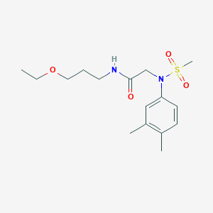 molecular formula C16H26N2O4S B296763 2-[3,4-dimethyl(methylsulfonyl)anilino]-N-(3-ethoxypropyl)acetamide 
