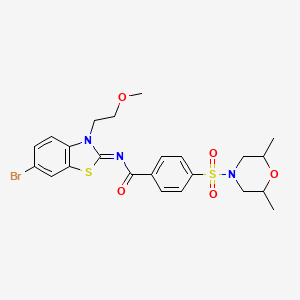 molecular formula C23H26BrN3O5S2 B2967632 (Z)-N-(6-bromo-3-(2-methoxyethyl)benzo[d]thiazol-2(3H)-ylidene)-4-((2,6-dimethylmorpholino)sulfonyl)benzamide CAS No. 864976-03-4