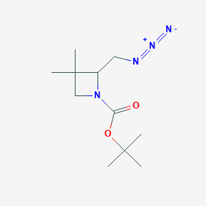 molecular formula C11H20N4O2 B2967640 叔丁基 2-(叠氮甲基)-3,3-二甲基氮杂环丁烷-1-羧酸酯 CAS No. 2169218-50-0