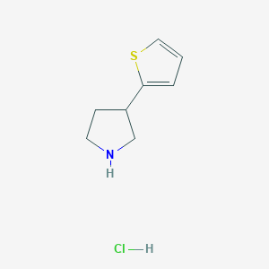 molecular formula C8H12ClNS B2967645 3-Thiophen-2-ylpyrrolidine;hydrochloride CAS No. 2377036-07-0