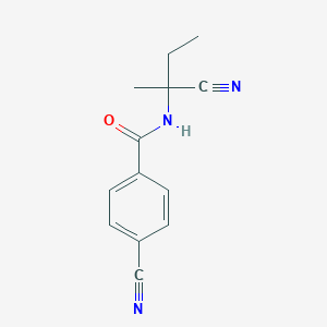 molecular formula C13H13N3O B2967651 4-cyano-N-(1-cyano-1-methylpropyl)benzamide CAS No. 1252502-18-3