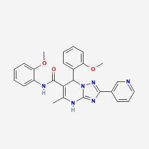 molecular formula C26H24N6O3 B2967654 N,7-bis(2-methoxyphenyl)-5-methyl-2-(pyridin-3-yl)-4H,7H-[1,2,4]triazolo[1,5-a]pyrimidine-6-carboxamide CAS No. 540504-56-1