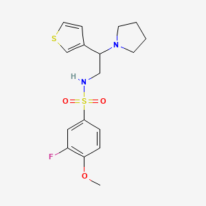 3-fluoro-4-methoxy-N-(2-(pyrrolidin-1-yl)-2-(thiophen-3-yl)ethyl)benzenesulfonamide