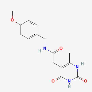 molecular formula C15H17N3O4 B2967656 N-(4-甲氧基苄基)-2-(6-甲基-2,4-二氧代-1,2,3,4-四氢嘧啶-5-基)乙酰胺 CAS No. 1170243-00-1