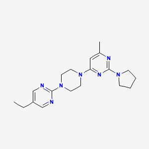 molecular formula C19H27N7 B2967658 4-[4-(5-Ethylpyrimidin-2-yl)piperazin-1-yl]-6-methyl-2-pyrrolidin-1-ylpyrimidine CAS No. 2415569-76-3
