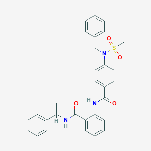 molecular formula C30H29N3O4S B296766 2-({4-[benzyl(methylsulfonyl)amino]benzoyl}amino)-N-(1-phenylethyl)benzamide 