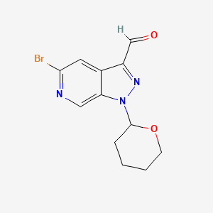 molecular formula C12H12BrN3O2 B2967665 5-Bromo-1-(tetrahydro-2H-pyran-2-yl)-1h-pyrazolo[3,4-c]pyridine-3-carbaldehyde CAS No. 1884158-47-7