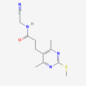 molecular formula C12H16N4OS B2967669 N-(cyanomethyl)-3-[4,6-dimethyl-2-(methylsulfanyl)pyrimidin-5-yl]propanamide CAS No. 1241040-53-8