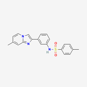molecular formula C21H19N3O2S B2967675 4-甲基-N-(3-(7-甲基咪唑并[1,2-a]吡啶-2-基)苯基)苯磺酰胺 CAS No. 865612-40-4