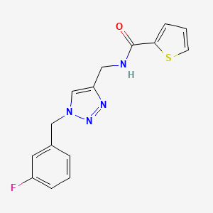 N-[[1-[(3-Fluorophenyl)methyl]triazol-4-yl]methyl]thiophene-2-carboxamide