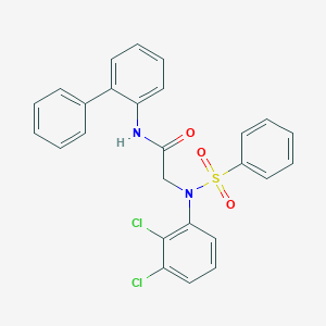 molecular formula C26H20Cl2N2O3S B296768 N-[1,1'-biphenyl]-2-yl-2-[2,3-dichloro(phenylsulfonyl)anilino]acetamide 
