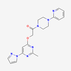 2-((2-methyl-6-(1H-pyrazol-1-yl)pyrimidin-4-yl)oxy)-1-(4-(pyridin-2-yl)piperazin-1-yl)ethanone