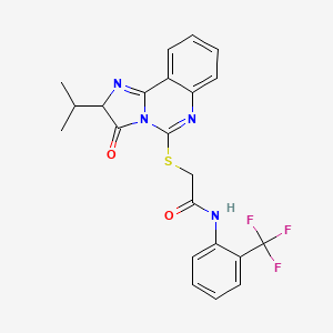 2-((2-isopropyl-3-oxo-2,3-dihydroimidazo[1,2-c]quinazolin-5-yl)thio)-N-(2-(trifluoromethyl)phenyl)acetamide