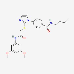 molecular formula C24H28N4O4S B2967686 N-butyl-4-(2-((2-((3,5-dimethoxyphenyl)amino)-2-oxoethyl)thio)-1H-imidazol-1-yl)benzamide CAS No. 1226432-55-8