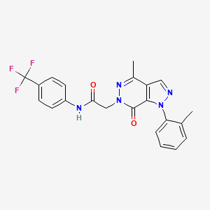 molecular formula C22H18F3N5O2 B2967689 2-(4-methyl-7-oxo-1-(o-tolyl)-1H-pyrazolo[3,4-d]pyridazin-6(7H)-yl)-N-(4-(trifluoromethyl)phenyl)acetamide CAS No. 942009-19-0