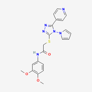 N-(3,4-dimethoxyphenyl)-2-{[5-(pyridin-4-yl)-4-(1H-pyrrol-1-yl)-4H-1,2,4-triazol-3-yl]sulfanyl}acetamide
