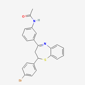 molecular formula C23H19BrN2OS B2967693 N-{3-[2-(4-溴苯基)-2,3-二氢-1,5-苯并噻吩-4-基]苯基}乙酰胺 CAS No. 514186-02-8