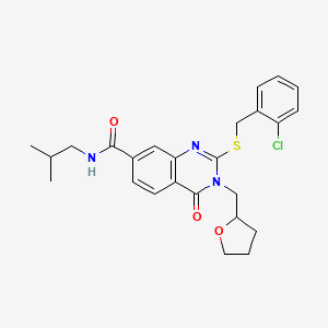 2-((2-chlorobenzyl)thio)-N-isobutyl-4-oxo-3-((tetrahydrofuran-2-yl)methyl)-3,4-dihydroquinazoline-7-carboxamide