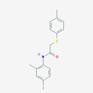 molecular formula C16H16INOS B296770 N-(4-iodo-2-methylphenyl)-2-[(4-methylphenyl)sulfanyl]acetamide 