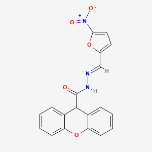molecular formula C19H13N3O5 B2967708 N'-[(E)-(5-nitro-2-furyl)methylidene]-9H-xanthene-9-carbohydrazide CAS No. 298218-12-9