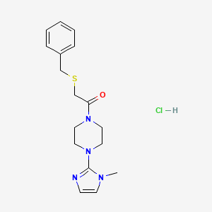 2-(benzylthio)-1-(4-(1-methyl-1H-imidazol-2-yl)piperazin-1-yl)ethanone hydrochloride