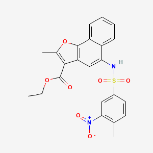 molecular formula C23H20N2O7S B2967713 Ethyl 2-methyl-5-{[(4-methyl-3-nitrophenyl)sulfonyl]amino}naphtho[1,2-b]furan-3-carboxylate CAS No. 518330-67-1