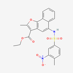 molecular formula C23H20N2O7S B2967713 Ethyl 2-methyl-5-(4-methyl-3-nitrobenzenesulfonamido)naphtho[1,2-B]furan-3-carboxylate CAS No. 518330-67-1