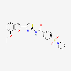 N-(4-(7-ethoxybenzofuran-2-yl)thiazol-2-yl)-4-(pyrrolidin-1-ylsulfonyl)benzamide
