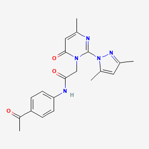 N-(4-acetylphenyl)-2-[2-(3,5-dimethylpyrazol-1-yl)-4-methyl-6-oxopyrimidin-1-yl]acetamide