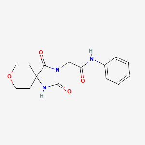 2-(2,4-dioxo-8-oxa-1,3-diazaspiro[4.5]dec-3-yl)-N-phenylacetamide