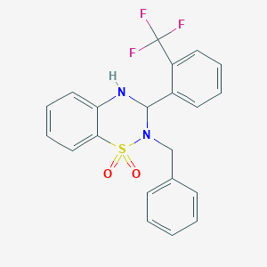 molecular formula C21H17F3N2O2S B296773 2-benzyl-3-[2-(trifluoromethyl)phenyl]-3,4-dihydro-2H-1,2,4-benzothiadiazine 1,1-dioxide 