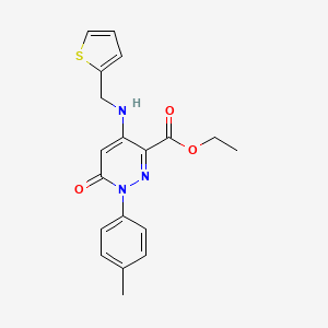 molecular formula C19H19N3O3S B2967739 Ethyl 6-oxo-4-((thiophen-2-ylmethyl)amino)-1-(p-tolyl)-1,6-dihydropyridazine-3-carboxylate CAS No. 921989-74-4
