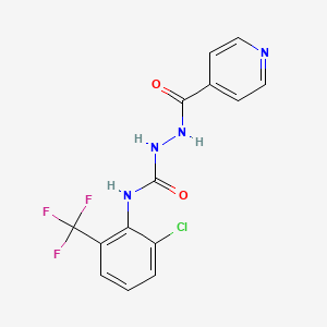 molecular formula C14H10ClF3N4O2 B2967740 1-[2-Chloro-6-(trifluoromethyl)phenyl]-3-(pyridine-4-carbonylamino)urea CAS No. 1022565-22-5