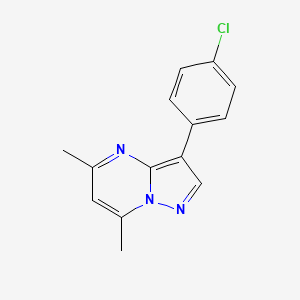 molecular formula C14H12ClN3 B2967744 3-(4-Chlorophenyl)-5,7-dimethylpyrazolo[1,5-a]pyrimidine CAS No. 700351-26-4