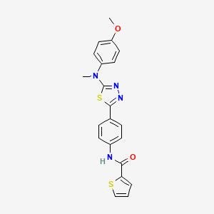 molecular formula C21H18N4O2S2 B2967750 N-(4-(5-((4-methoxyphenyl)(methyl)amino)-1,3,4-thiadiazol-2-yl)phenyl)thiophene-2-carboxamide CAS No. 1021092-85-2
