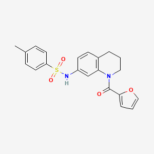 molecular formula C21H20N2O4S B2967751 N-[1-(furan-2-carbonyl)-3,4-dihydro-2H-quinolin-7-yl]-4-methylbenzenesulfonamide CAS No. 946267-50-1