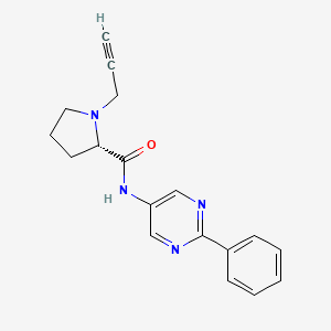 molecular formula C18H18N4O B2967752 (2S)-N-(2-phenylpyrimidin-5-yl)-1-(prop-2-yn-1-yl)pyrrolidine-2-carboxamide CAS No. 1375957-19-9