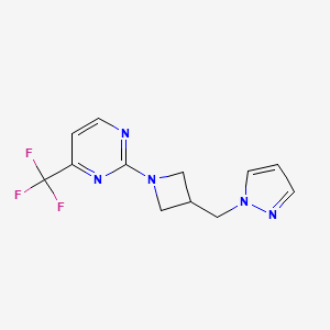 2-{3-[(1H-pyrazol-1-yl)methyl]azetidin-1-yl}-4-(trifluoromethyl)pyrimidine