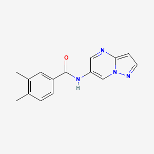 molecular formula C15H14N4O B2967770 3,4-二甲基-N-(吡唑并[1,5-a]嘧啶-6-基)苯甲酰胺 CAS No. 2034234-78-9