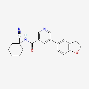 molecular formula C21H21N3O2 B2967772 N-(1-Cyanocyclohexyl)-5-(2,3-dihydro-1-benzofuran-5-yl)pyridine-3-carboxamide CAS No. 2418648-59-4