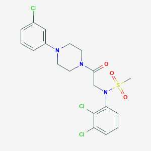molecular formula C19H20Cl3N3O3S B296778 N-{2-[4-(3-chlorophenyl)-1-piperazinyl]-2-oxoethyl}-N-(2,3-dichlorophenyl)methanesulfonamide 