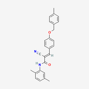 (E)-2-cyano-N-(2,5-dimethylphenyl)-3-[4-[(4-methylphenyl)methoxy]phenyl]prop-2-enamide