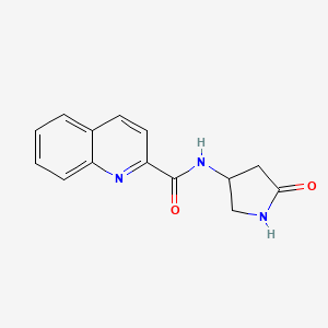 molecular formula C14H13N3O2 B2967799 N-(5-oxopyrrolidin-3-yl)quinoline-2-carboxamide CAS No. 1351642-39-1